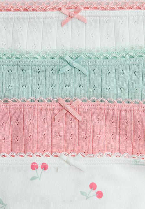 H&M - 5 Pack cotton briefs - cream/cherries
