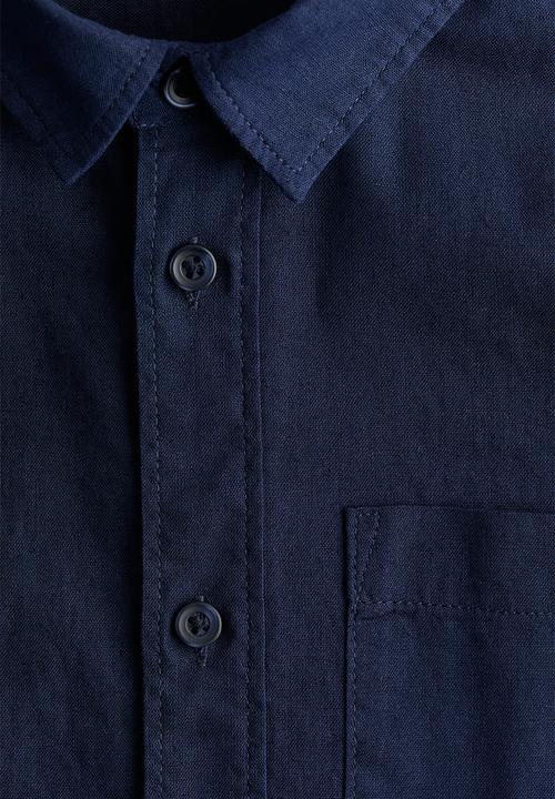 H&M - Linen-blend shirt - navy blue