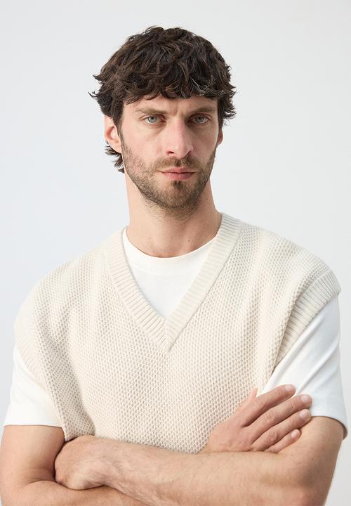 MANGO - Sweater Vest Salsav - Light Beige