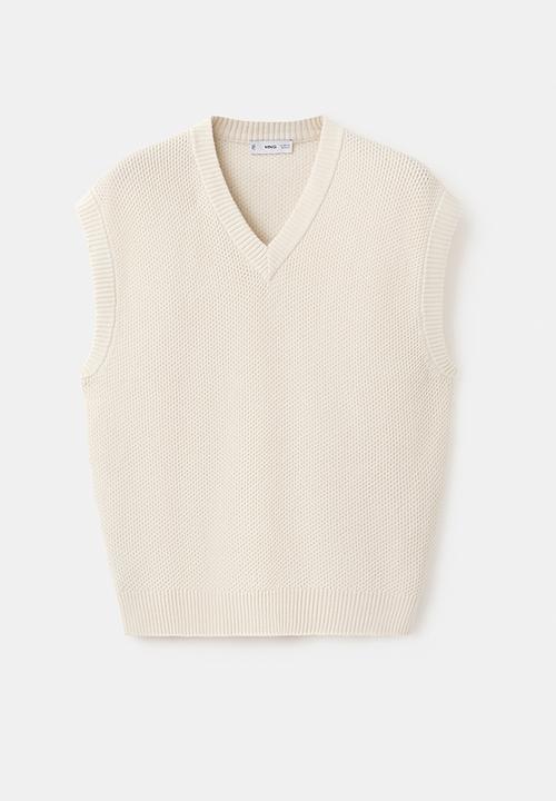 MANGO - Sweater Vest Salsav - Light Beige