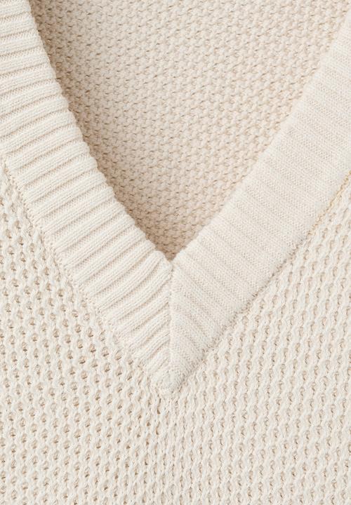 MANGO - Sweater Vest Salsav - Light Beige