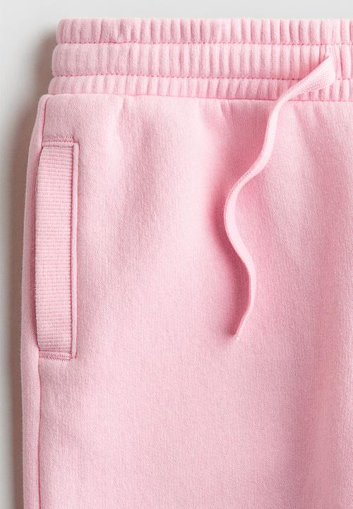 H&M - Wide brushed-inside joggers - light pink