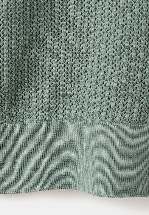 MANGO - Poloshirt Pointele - Bright Green