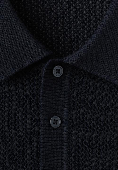 MANGO - Poloshirt Pointele - Navy