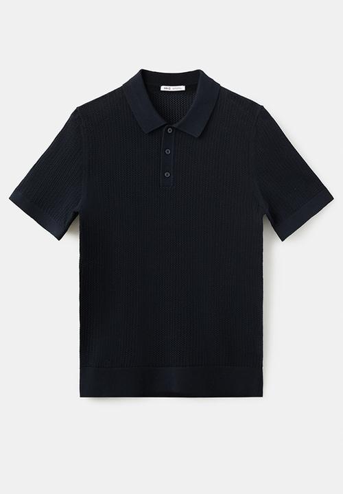 MANGO - Poloshirt Pointele - Navy