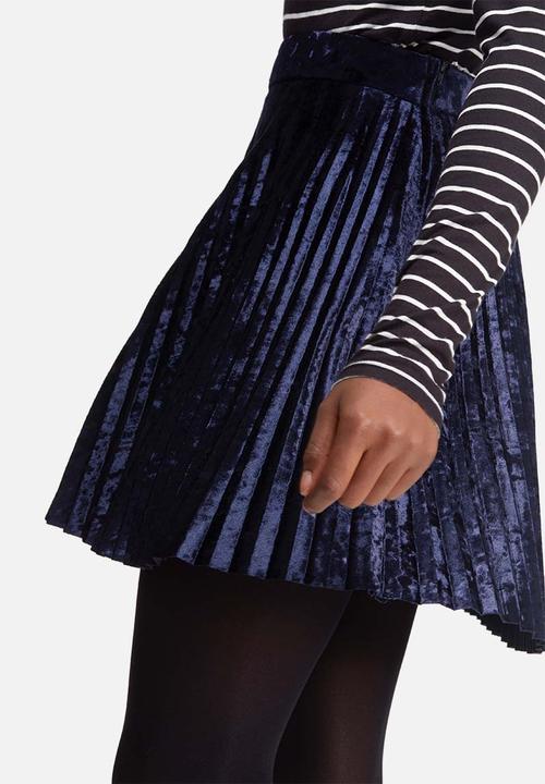 dailyfriday - Velvet pleated mini skirt