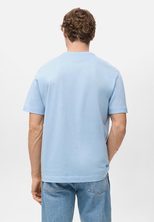 MANGO - T-Shirt Bellow - Light/Pastel Blue