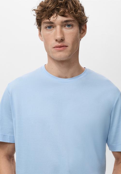MANGO - T-Shirt Bellow - Light/Pastel Blue