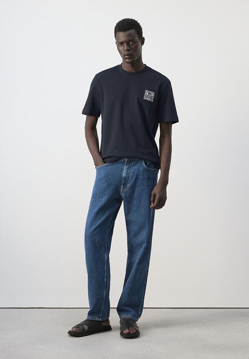 MANGO - T-Shirt Parche - Navy
