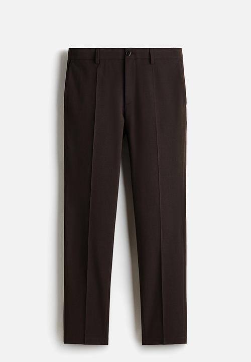 H&M - Slim fit tailored trousers - dark brown