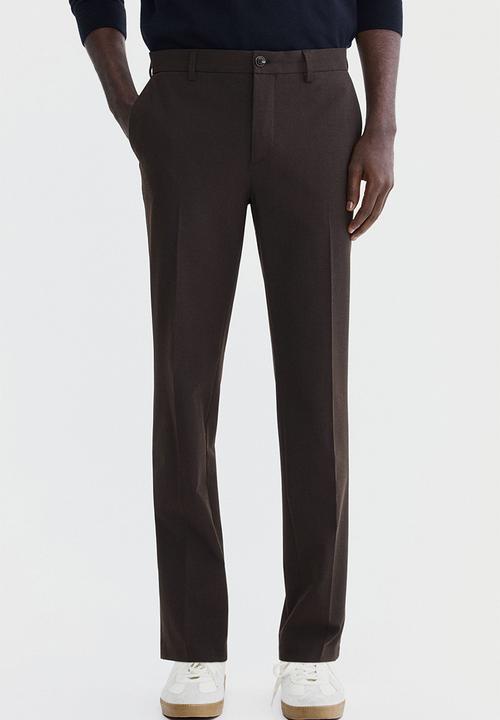 H&M - Slim fit tailored trousers - dark brown