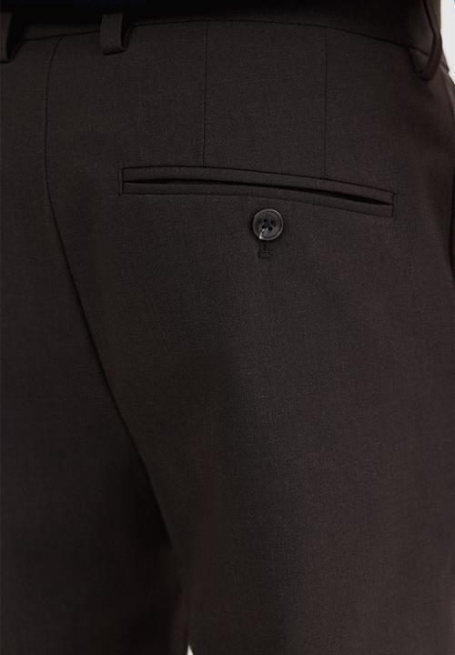 H&M - Slim fit tailored trousers - dark brown