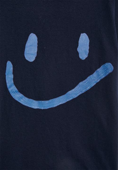 Pop Candy - Smiley placement tee - navy