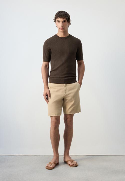 MANGO - T-Shirt Fluid - Brown