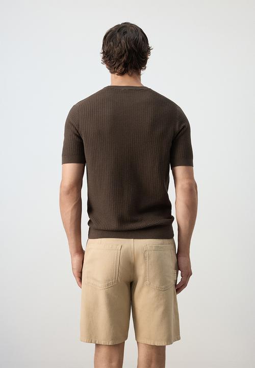 MANGO - T-Shirt Fluid - Brown