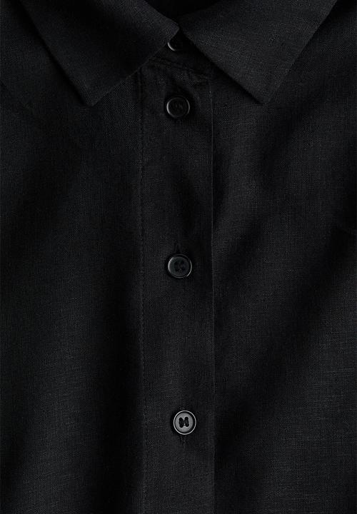 H&M - Oversized linen-blend shirt - black