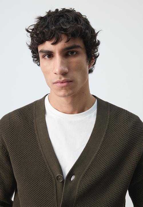 MANGO - Cardigan Salsa - Dark Green