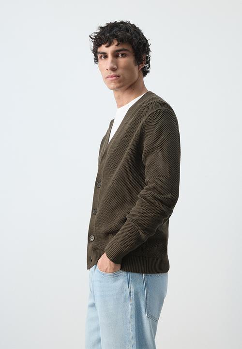 MANGO - Cardigan Salsa - Dark Green
