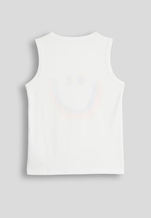 Pop Candy - Smiley placement tank top - white
