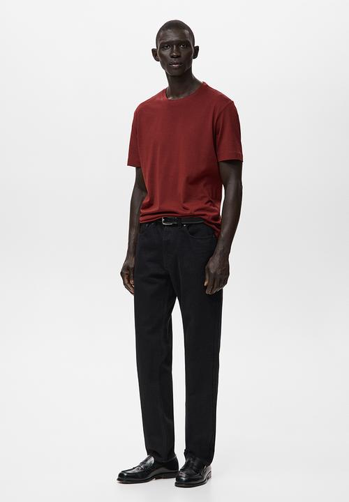MANGO - T-Shirt Bellow - Dark Red