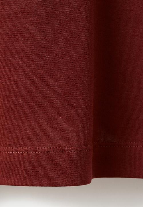 MANGO - T-Shirt Bellow - Dark Red