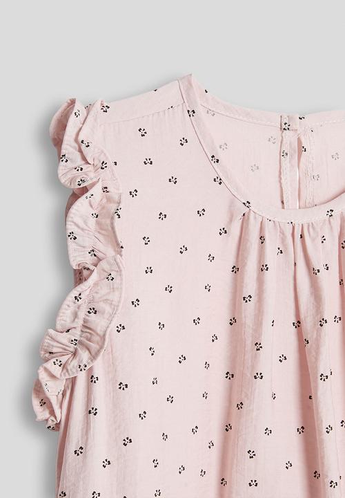 Pop Candy - Sleevelss ruffled blouse - dusty pink