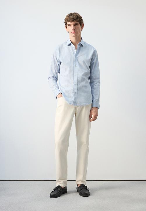 MANGO - Shirt David - Light/Pastel Blue