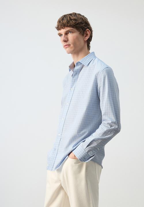 MANGO - Shirt David - Light/Pastel Blue