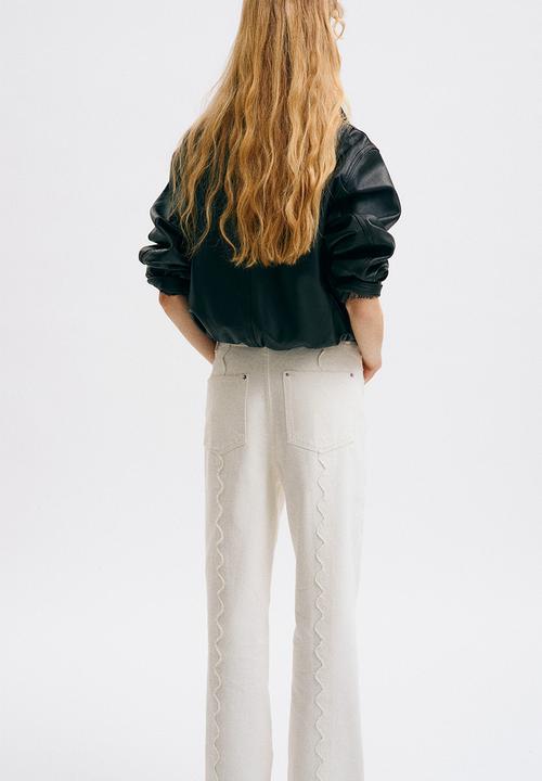 H&M - Flared regular waist jeans - cream