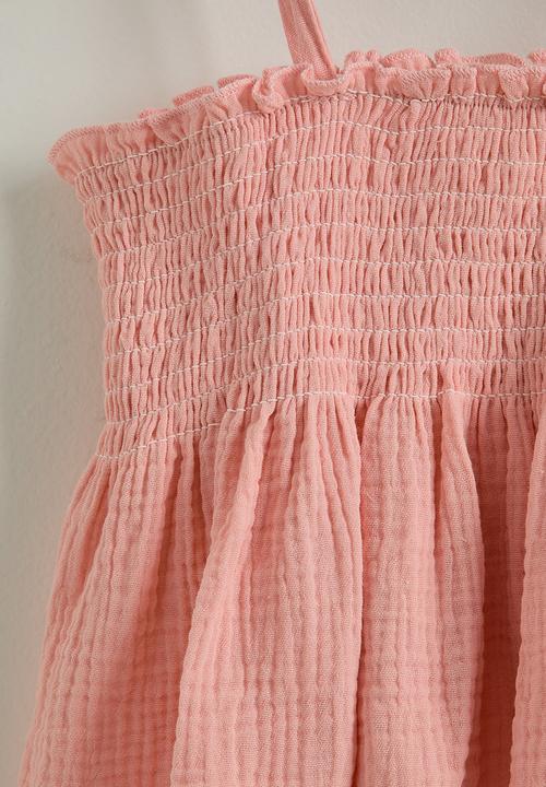 Pop Candy - Shirred top with wide leg pants - pink
