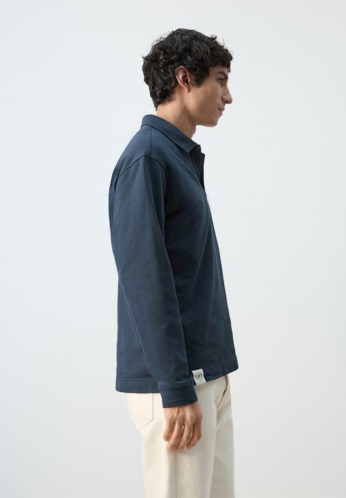 MANGO - Legacyp 100% Cotton Polo Shirt with Graphic Embroider - Navy