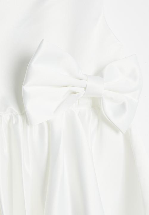 Pop Candy - Sleeveless satin bow dress - white