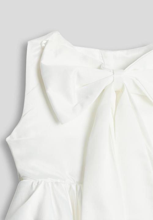 Pop Candy - Sleeveless satin bow dress - white