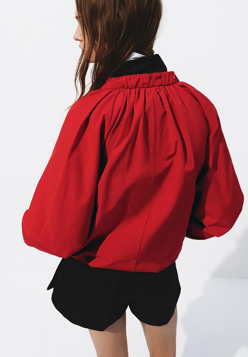 H&M - Gathered bomber jacket - bright red