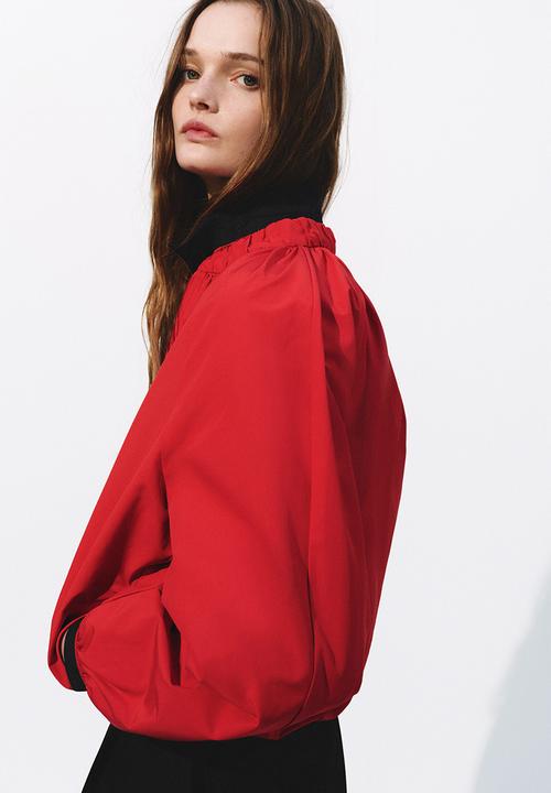 H&M - Gathered bomber jacket - bright red