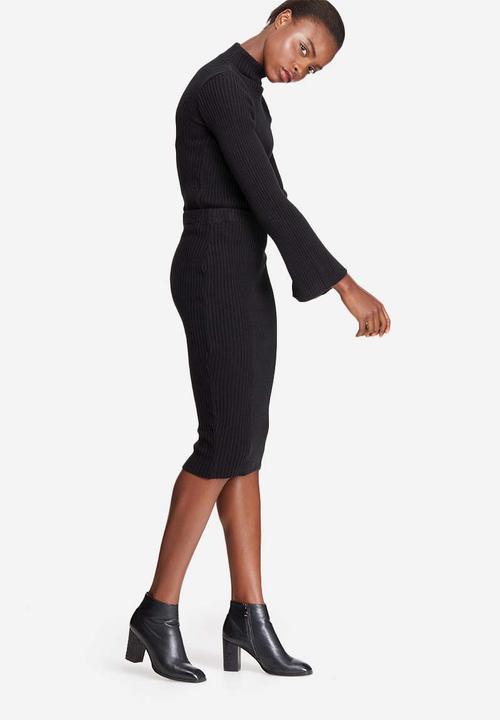 dailyfriday - Ribbed knit tube skirt