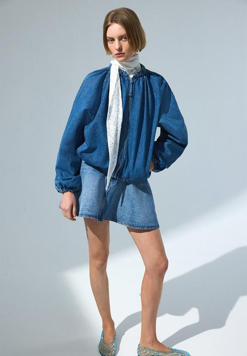 H&M - Gathered bomber jacket - denim blue