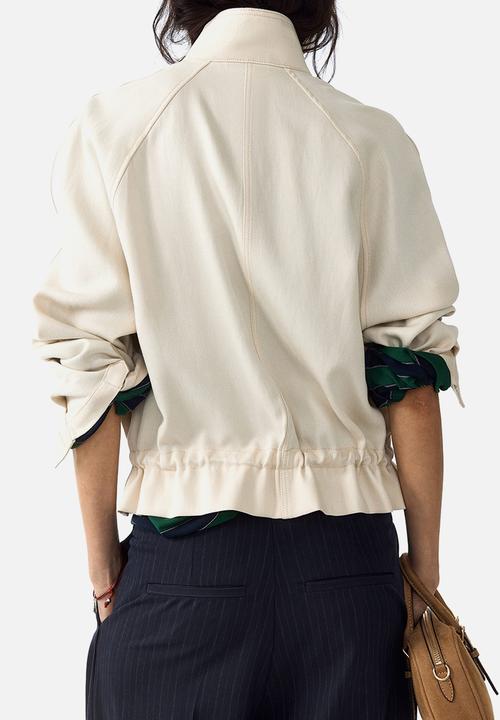 H&M - Oversized linen-blend jacket - light beige