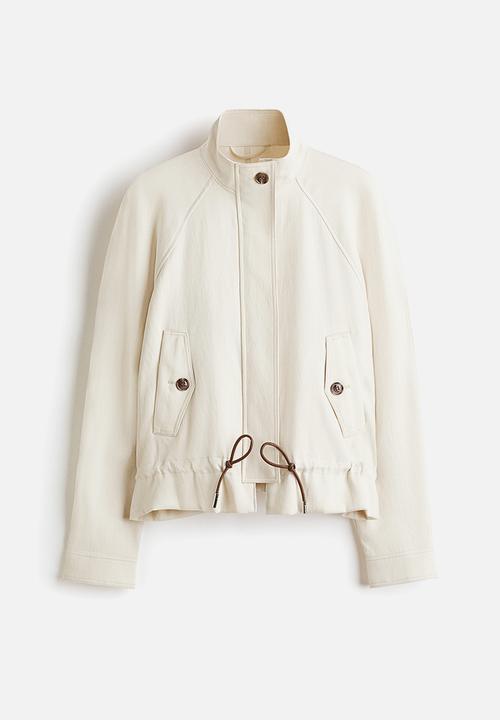 H&M - Oversized linen-blend jacket - light beige