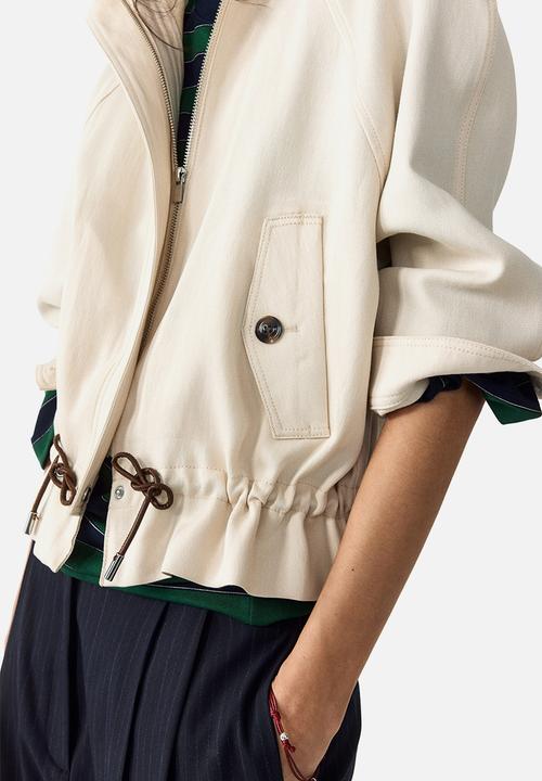 H&M - Oversized linen-blend jacket - light beige