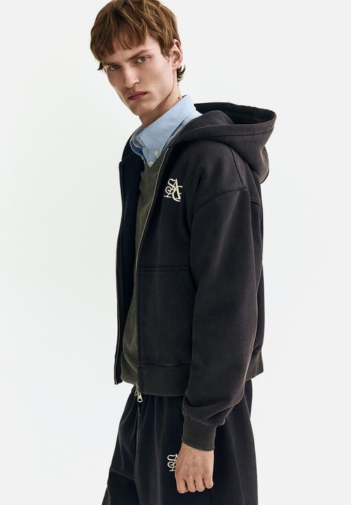 H&M - Loose fit zip-through hoodie - navy blue/asc