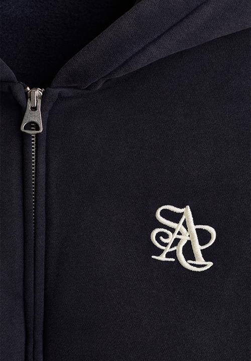 H&M - Loose fit zip-through hoodie - navy blue/asc