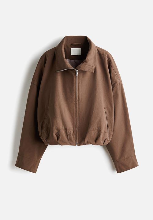 H&M - Bubble-hem cotton jacket - brown