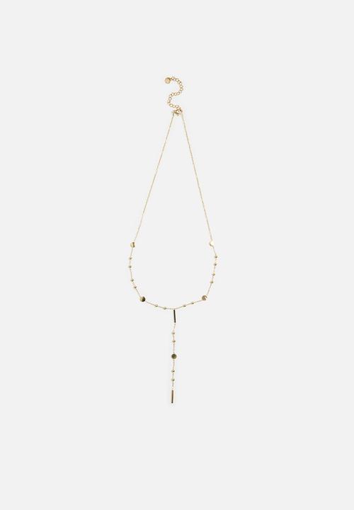 Zoe on Trend - Trendy Lariat Necklace - Gold
