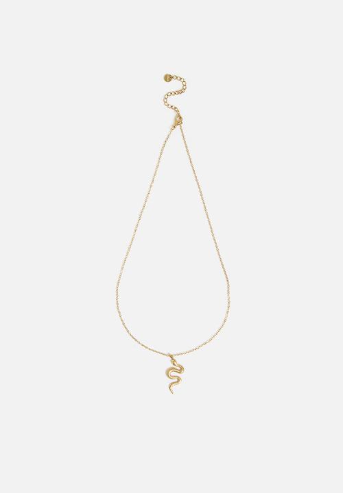 Zoe on Trend - Modern Design Snake Necklace - Gold