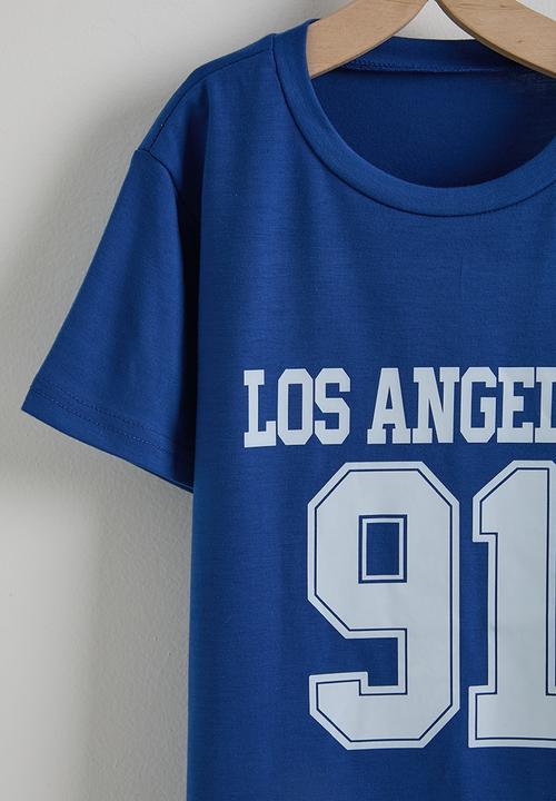 Pop Candy - Sporty tee & cycling shorts - blue