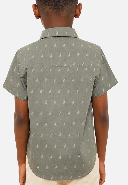 POLO - Boys Patrick Monogram Ss Shirt - Thyme