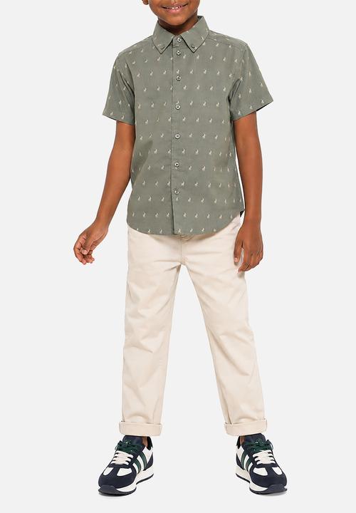 POLO - Boys Patrick Monogram Ss Shirt - Thyme