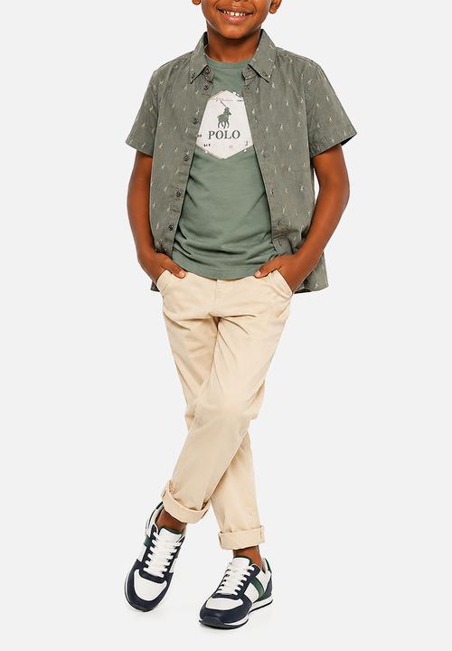 POLO - Boys Patrick Monogram Ss Shirt - Thyme