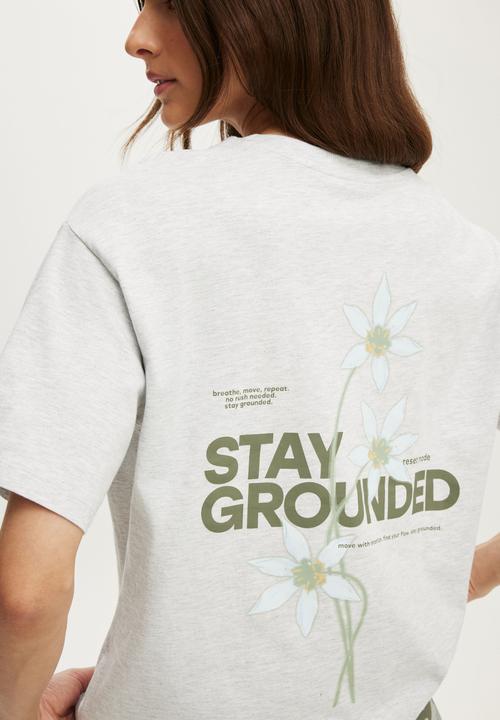 Cotton On - Active Graphic Tee - Light Grey Marle/Cuteility